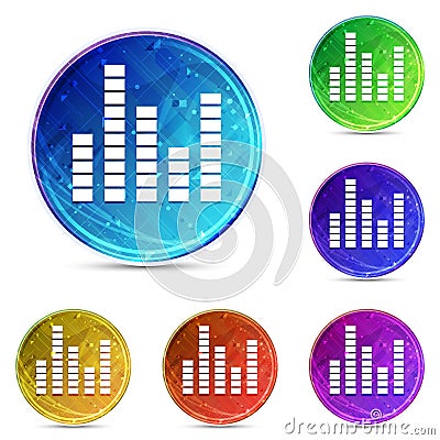 Equalizer icon digital abstract round buttons set illustration Vector Illustration