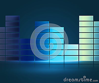 Equalizer Music Blue Background Stock Photo