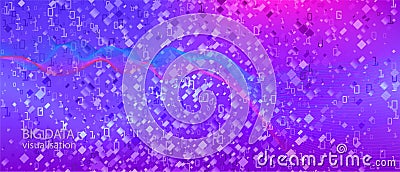 Equalizer Music Vector Equalizer. Technology Grunge Music Template. Matrix Flying Binary Code. Cyber Equalizer Slide. Pink Blue Vector Illustration