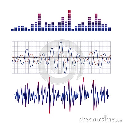 Equalizer. scheme of radio waves Vector Illustration