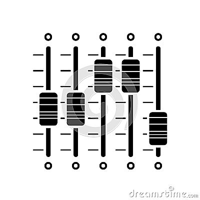 Equalizer slider simple style black logo icon. Vector jumper music vector detailed illustration Vector Illustration