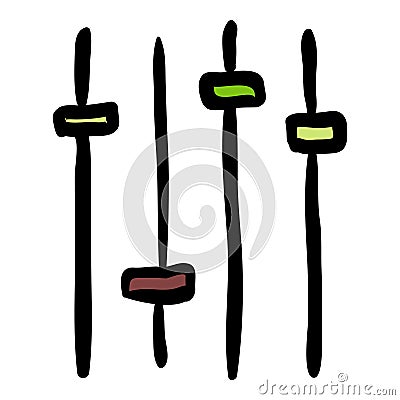 Equalizer Vector Doodle Icon Vector Illustration