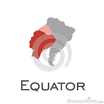 Equator and south american continent map Stock Photo