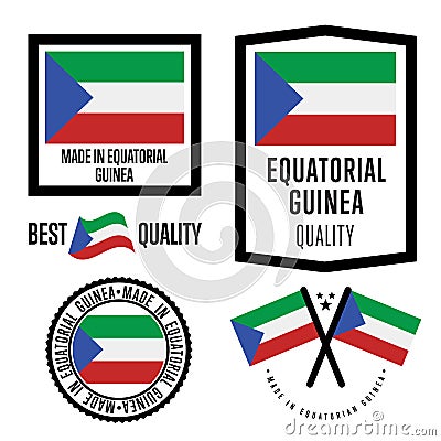 Equatorial Guinea quality label set for goods Vector Illustration