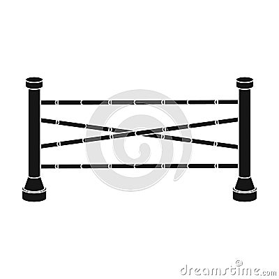 Equestrian barrier icon in black style isolated on white background. Hippodrome and horse symbol stock vector Vector Illustration