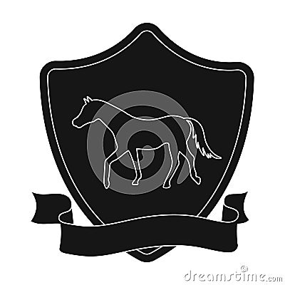 Equestrian blaze icon in black style isolated on white background. Hippodrome and horse symbol stock vector illustration Vector Illustration