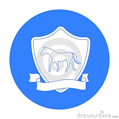 Equestrian blaze icon in black style isolated on white background. Hippodrome and horse symbol stock vector illustration Vector Illustration