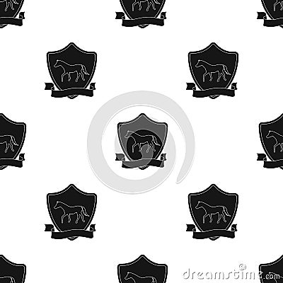 Equestrian blaze icon in black style isolated on white background. Hippodrome and horse symbol stock vector illustration Vector Illustration