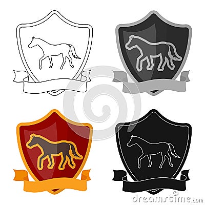 Equestrian blaze icon in cartoon style isolated on white background. Hippodrome and horse symbol stock vector Vector Illustration