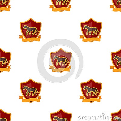 Equestrian blaze icon in cartoon style on white background. Hippodrome and horse symbol stock vector Vector Illustration