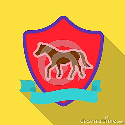 Equestrian blaze icon in flat style isolated on white background. Hippodrome and horse symbol stock vector illustration. Vector Illustration