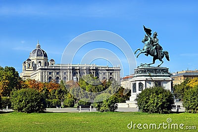Equestrian monument of Archduke Charles, Vienna Stock Photo