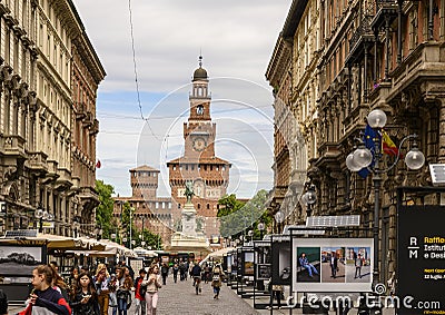 Equestrian monument to Guiseppe Garibaldi, Milan, Italy Editorial Stock Photo