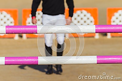 Equestrian Rider Walking Pacing Poles Stock Photo