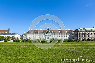 Equestrian statue of Archduke Charles of Austria Editorial Stock Photo