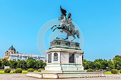 Equestrian statue Archduke Charles in Vienna, Austria Stock Photo