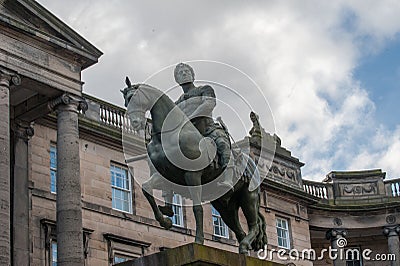 Equestrian statue of Charles II in the centre of parliment square Edinburgh Scotland Stock Photo