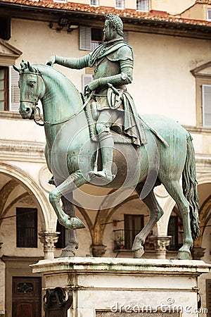 Equestrian statue of Ferdinando I, Florence Editorial Stock Photo