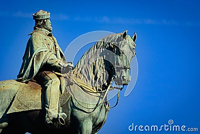 Equestrian Statue Of Giuseppe Garibaldi Stock Photo