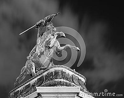 Equestrian statue Heldenplatz Vienna Austria Stock Photo