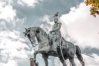 Equestrian statue of King William II at the Buitenhof, The Hague, the Netherlands Stock Photo