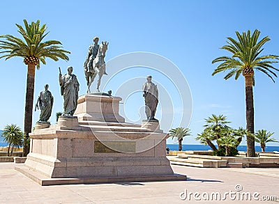 Equestrian statue of Napoleon Bonaparte, Ajaccio, France Stock Photo