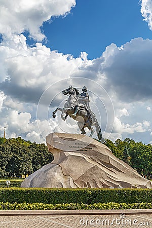 The equestrian statue of Peter the Great, Saint Petersburg, Russ Editorial Stock Photo