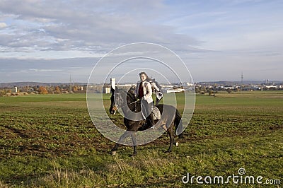 Equestrienne rides. Stock Photo