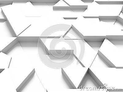 Equilateral triangles - white abstract background with shadows Stock Photo