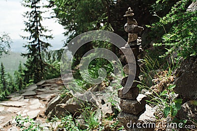 Equilibrium form small rocks - Harmony in nature made by human Stock Photo