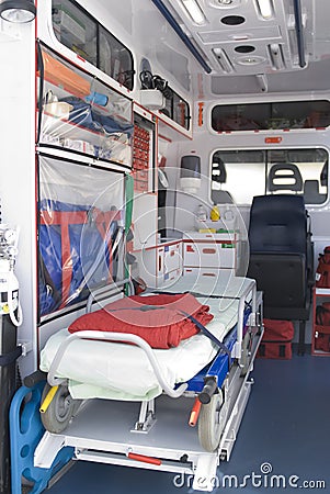 Equipament into the emergency vehicle Stock Photo