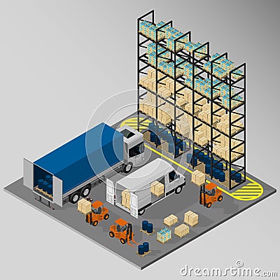 Equipment for cargo delivery. Vector Illustration