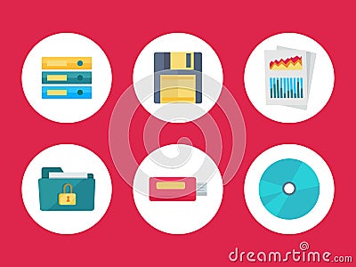 Equipment for Data Storage. Data Recovery Vector Illustration