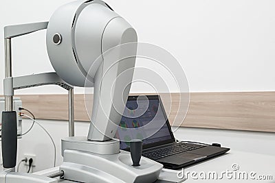 Equipment in the eye clinic Stock Photo