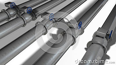 The equipment of gas pipelines Stock Photo