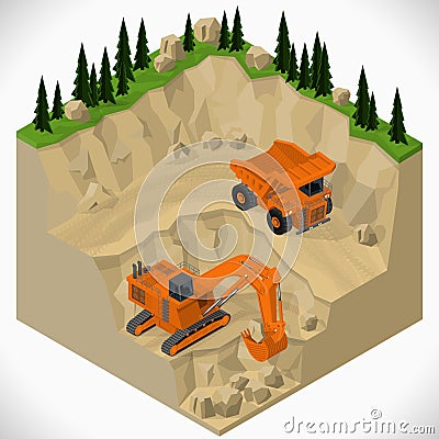 Equipment for high-mining industry. Vector Illustration