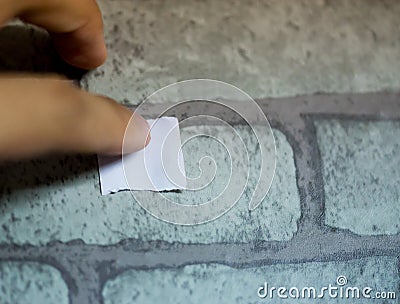 equipment ,How to drill wall by protecting dusty in the room. Stock Photo