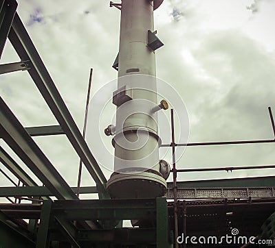 Equipment during installation in chemical plant Stock Photo