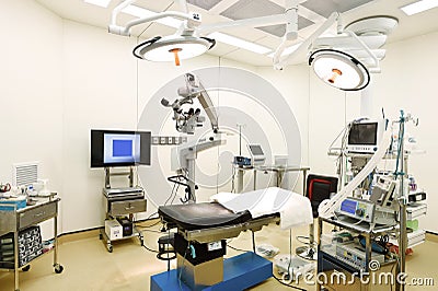 Equipment and medical devices in modern operating room Editorial Stock Photo