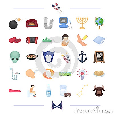 Equipment, plumbing, travel and other web icon in cartoon style. illness, space, Russia icons in set collection. Vector Illustration