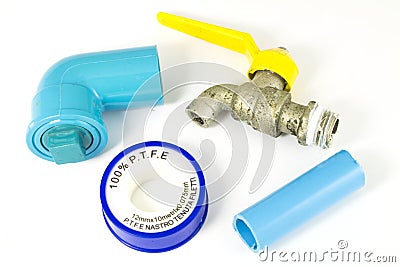 Equipment for repairing water pipes Stock Photo