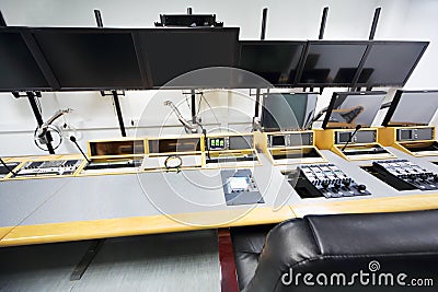 Equipment in room for motion picture editing Editorial Stock Photo