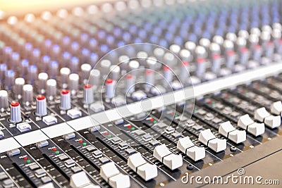 equipment for sound mixer control, electornic device Stock Photo