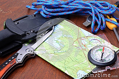 Equipment for survival Stock Photo