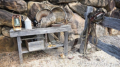 Equipment on table Stock Photo