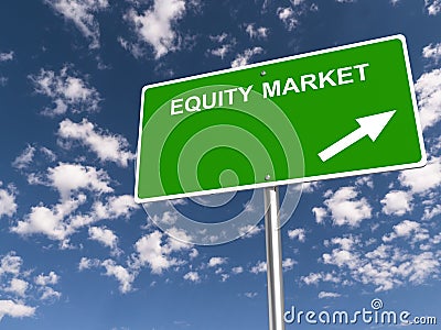 Equity market traffic sign Stock Photo