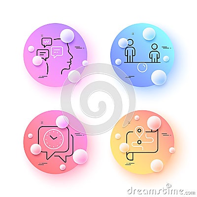 Equity, Messages and Clock minimal line icons. For web application, printing. Vector Vector Illustration