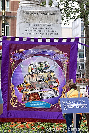 The Equity trade union banner. Editorial Stock Photo