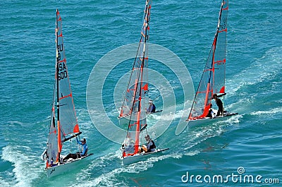 Bacardi Invitational Winter Series Small Sail Boats Editorial Stock Photo