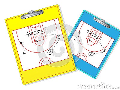 Erasable basketball coach board Vector Illustration